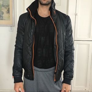 Men’s Superdry black and Orange Zip Jacket